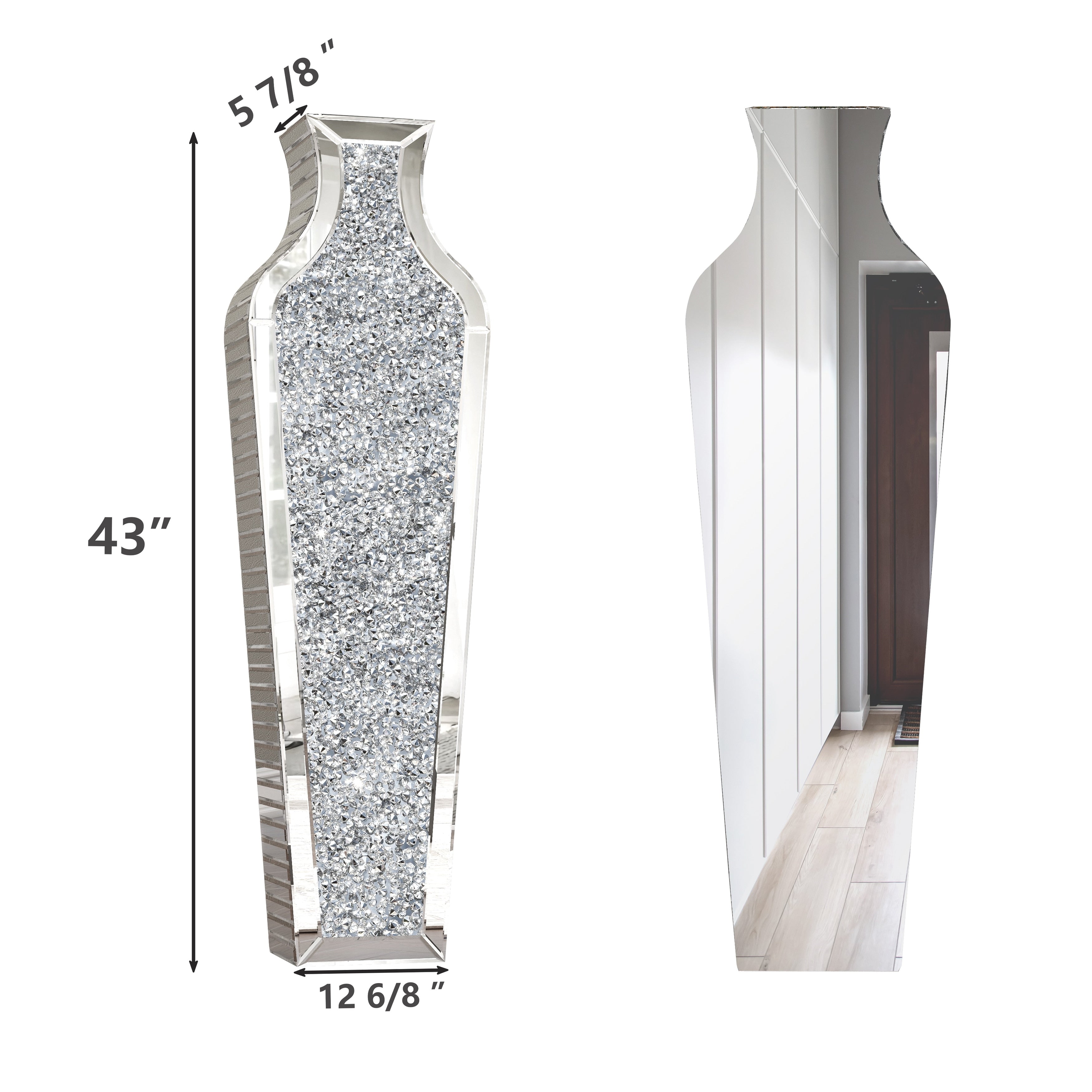 Grand vase de sol en diamant concassé