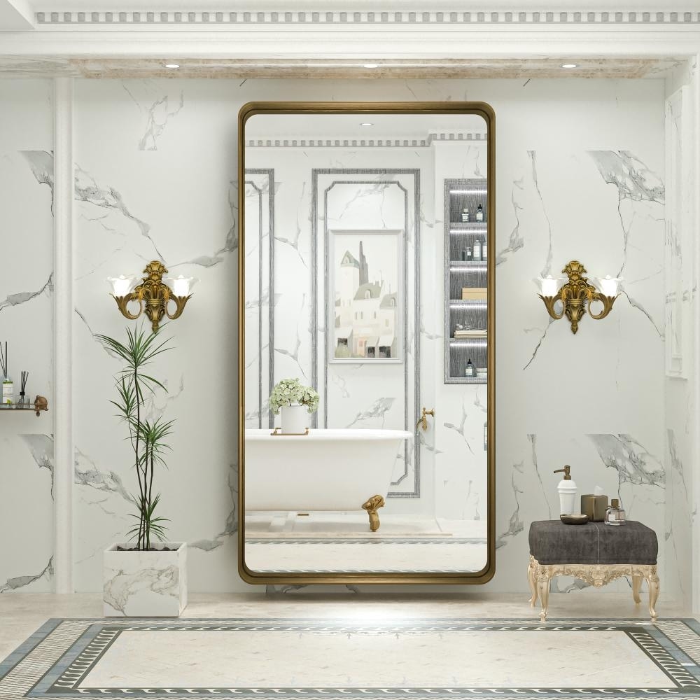 Miroir mural de salle de bain moderne à cadre en métal TokeShimi