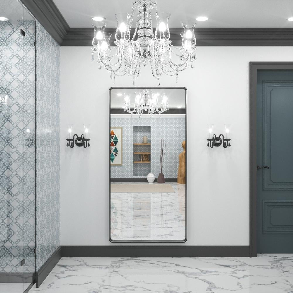 Miroir mural de salle de bain moderne à cadre en métal TokeShimi