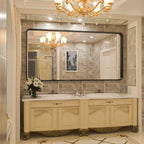 Miroir mural de salle de bain moderne à cadre en métal TokeShimi