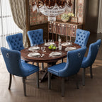 Chaise de salle à manger capitonnée en velours avec pieds en bois massif, lot de 6