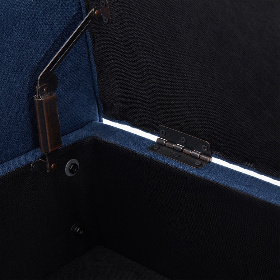 Banc de rangement rembourré, banc d'entrée avec dessus rabattable touffeté, 50,4 pouces