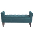 Banc de rangement rembourré, banc d'entrée avec dessus rabattable touffeté, 50,4 pouces