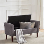 Banc de rangement rembourré, banc d'entrée avec dessus rabattable touffeté, 50,4 pouces