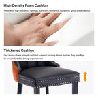 Chaise de salle à manger capitonnée en velours avec pieds en bois massif, lot de 6