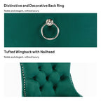 Chaise de salle à manger capitonnée en velours avec pieds en bois massif, lot de 6