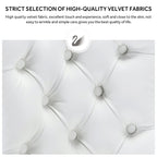 Chaise de salle à manger capitonnée en velours avec pieds en bois massif, lot de 6