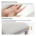 Chaise de salle à manger capitonnée en velours avec pieds en bois massif, lot de 6