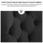 Chaise de salle à manger capitonnée en velours avec pieds en bois massif, lot de 6