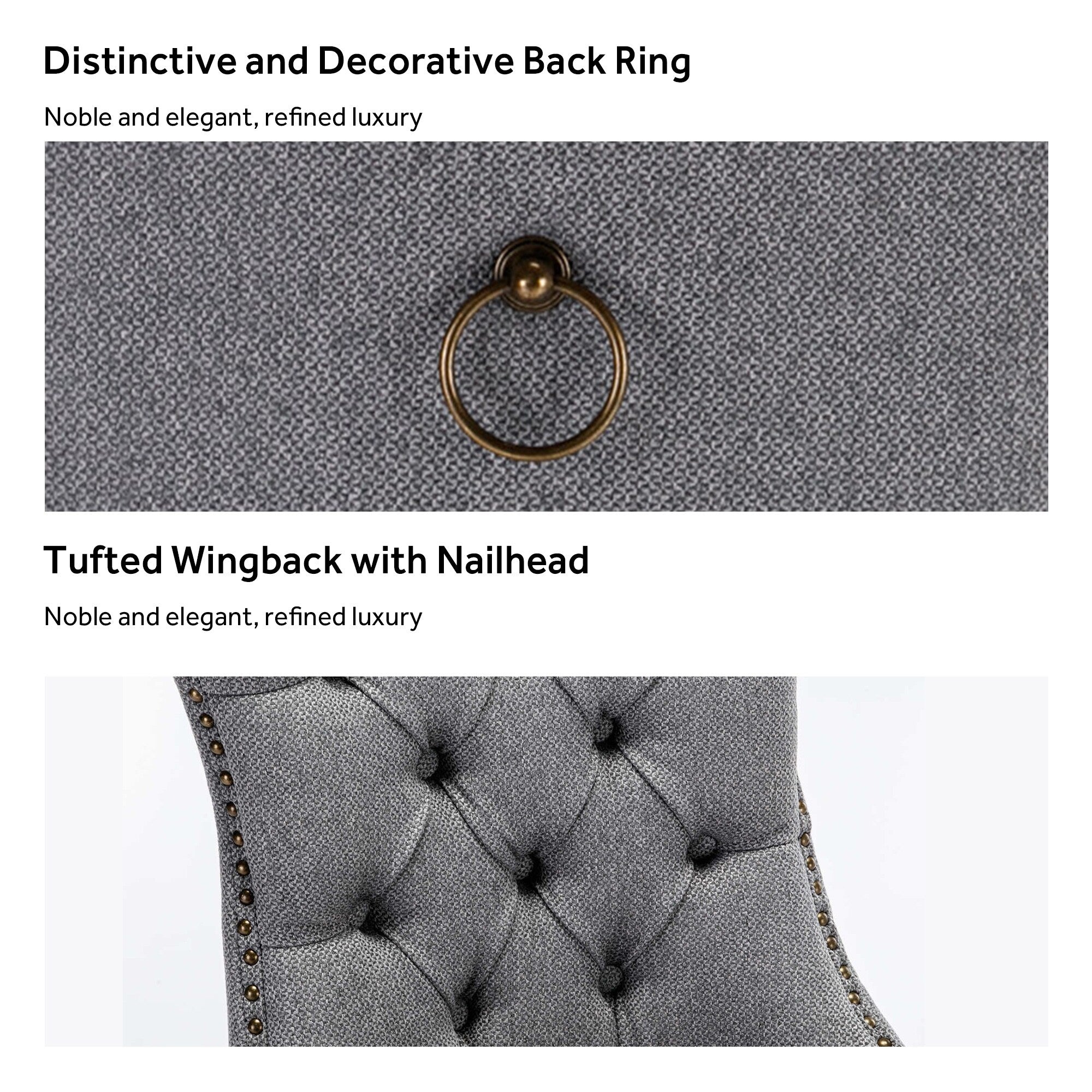 Chaise de salle à manger capitonnée en velours avec pieds en bois massif, lot de 6