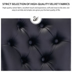 Chaise de salle à manger capitonnée en velours avec pieds en bois massif, lot de 6