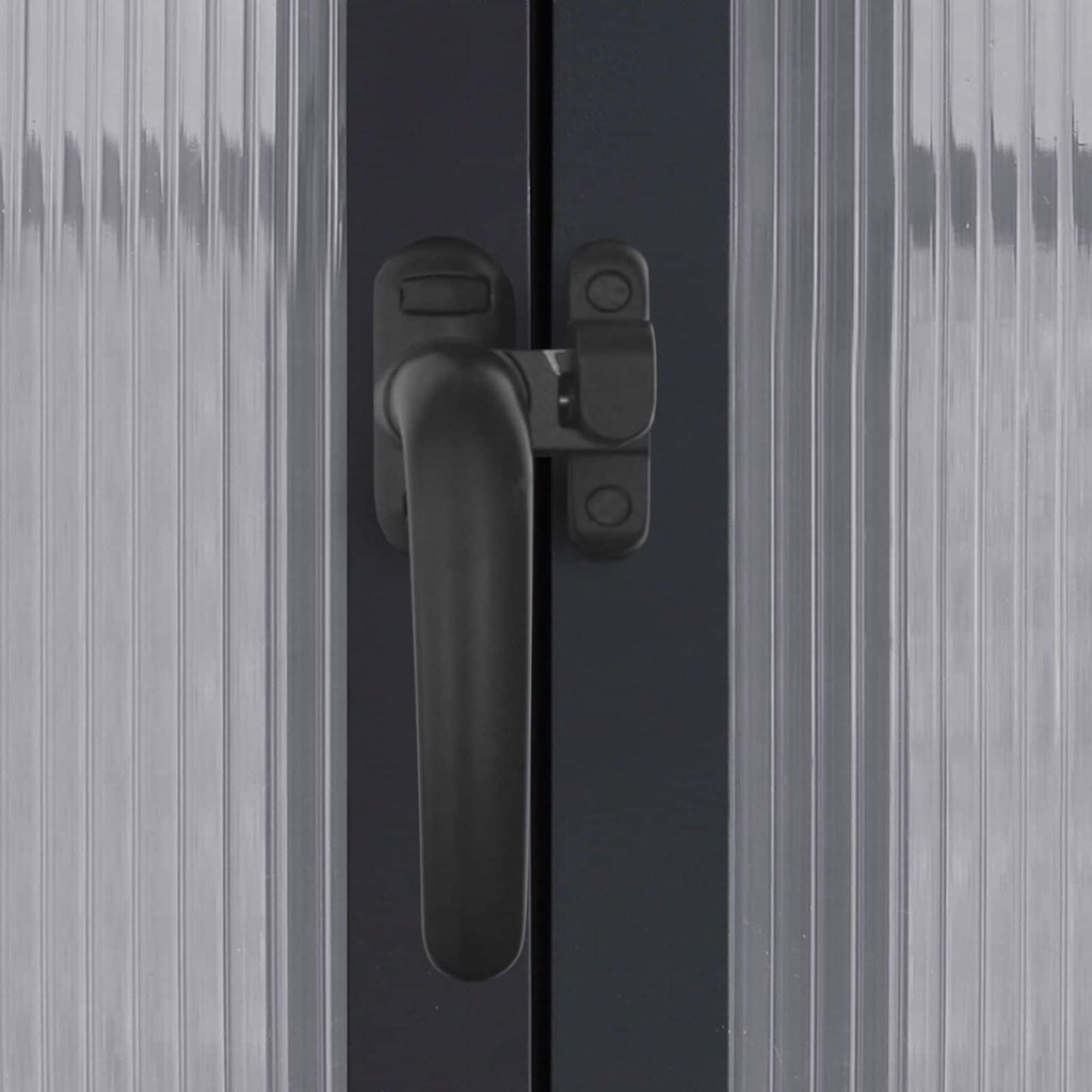 Serre de jardin en aluminium VEIKOUS avec ventilation de toit réglable et porte verrouillable, gris