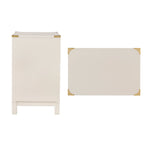 Table de chevet Valoria à 3 tiroirs avec accents dorés