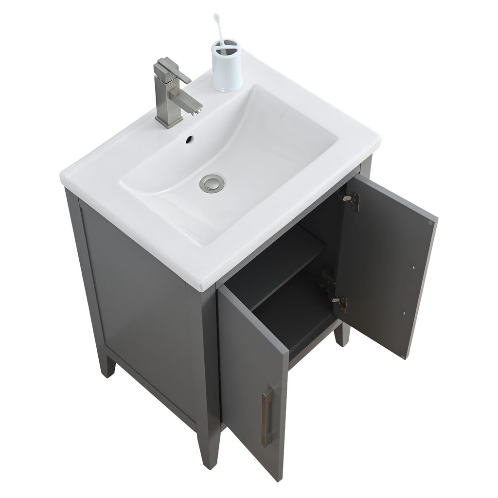 Meuble-lavabo simple Vanity Art 20, 24 ou 30 avec dessus en céramique