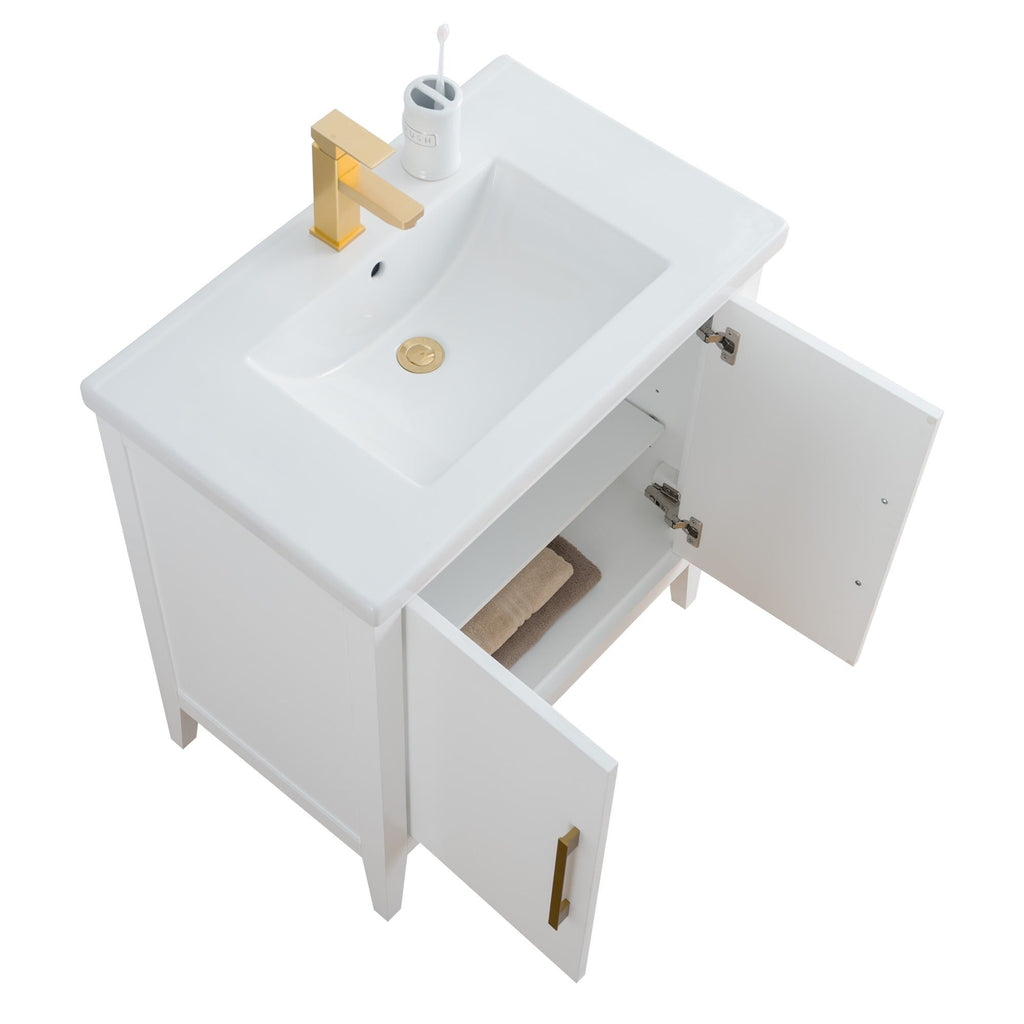 Meuble-lavabo simple Vanity Art 20, 24 ou 30 avec dessus en céramique