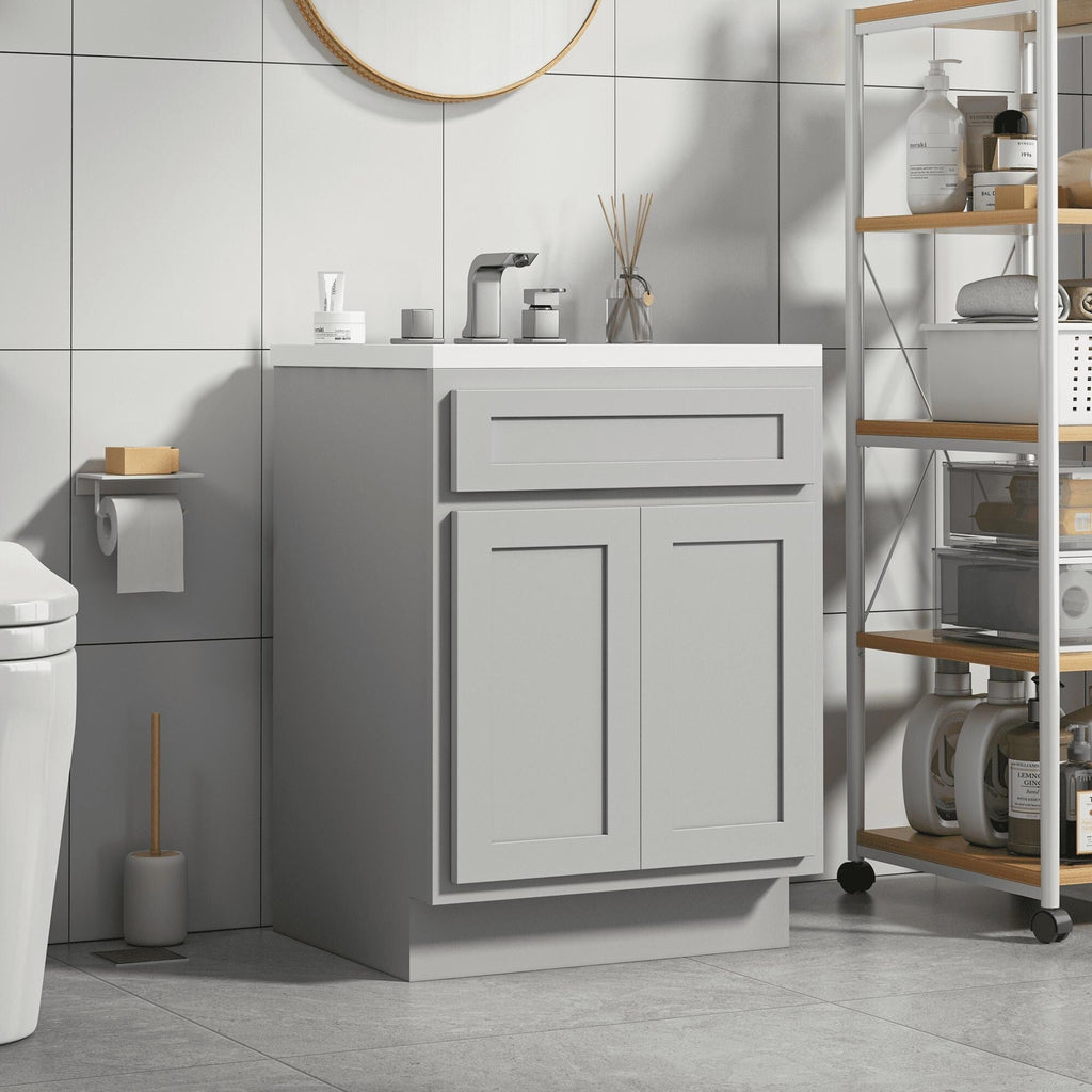 Meuble-lavabo simple en bois massif de 24 pouces de Vanity Art