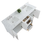 Meuble-lavabo double vasque Vanity Art 72 avec plateau en marbre reconstitué