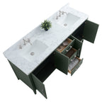 Meuble-lavabo double vasque Vanity Art 72 avec plateau en marbre reconstitué