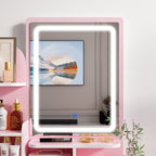 Ensemble de coiffeuse avec miroir et lampe, coiffeuse de maquillage avec tabouret