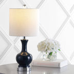 Lampe de table à LED Vermont 22 en verre/métal, blanche (lot de 2) par JONATHAN Y