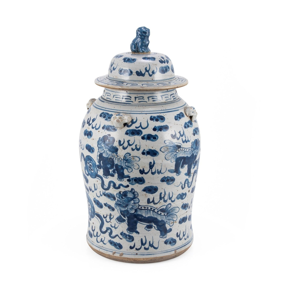 Jarre de temple vintage à motif lion - Petit