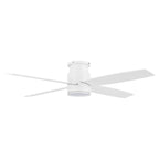 Ventilateur de plafond encastré WINGBO 44/52 pouces avec éclairage et télécommande, 4 pales réversibles