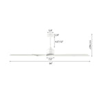 Ventilateur de plafond d'intérieur WINGBO 54 pouces avec moteur à courant continu sans éclairage - N/A