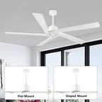 Ventilateur de plafond d'intérieur WINGBO 54 pouces avec moteur à courant continu sans éclairage - N/A