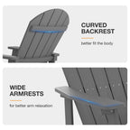 Chaise à bascule d'extérieur toutes saisons WINSOON, lot de 2