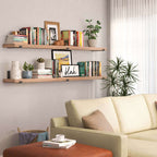 Étagères murales Forte 72 po, 2 pièces, bois brûlé