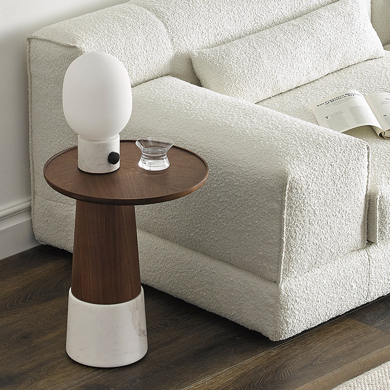 Verona Marble Walnut Side Table