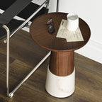 Verona Marble Walnut Side Table