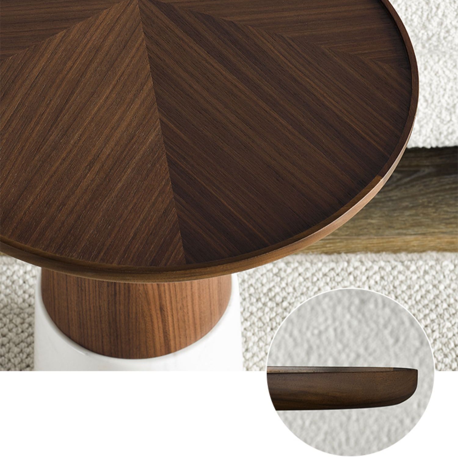 Verona Marble Walnut Side Table