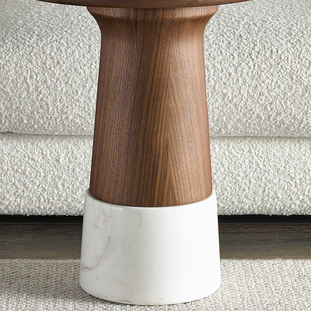 Verona Marble Walnut Side Table