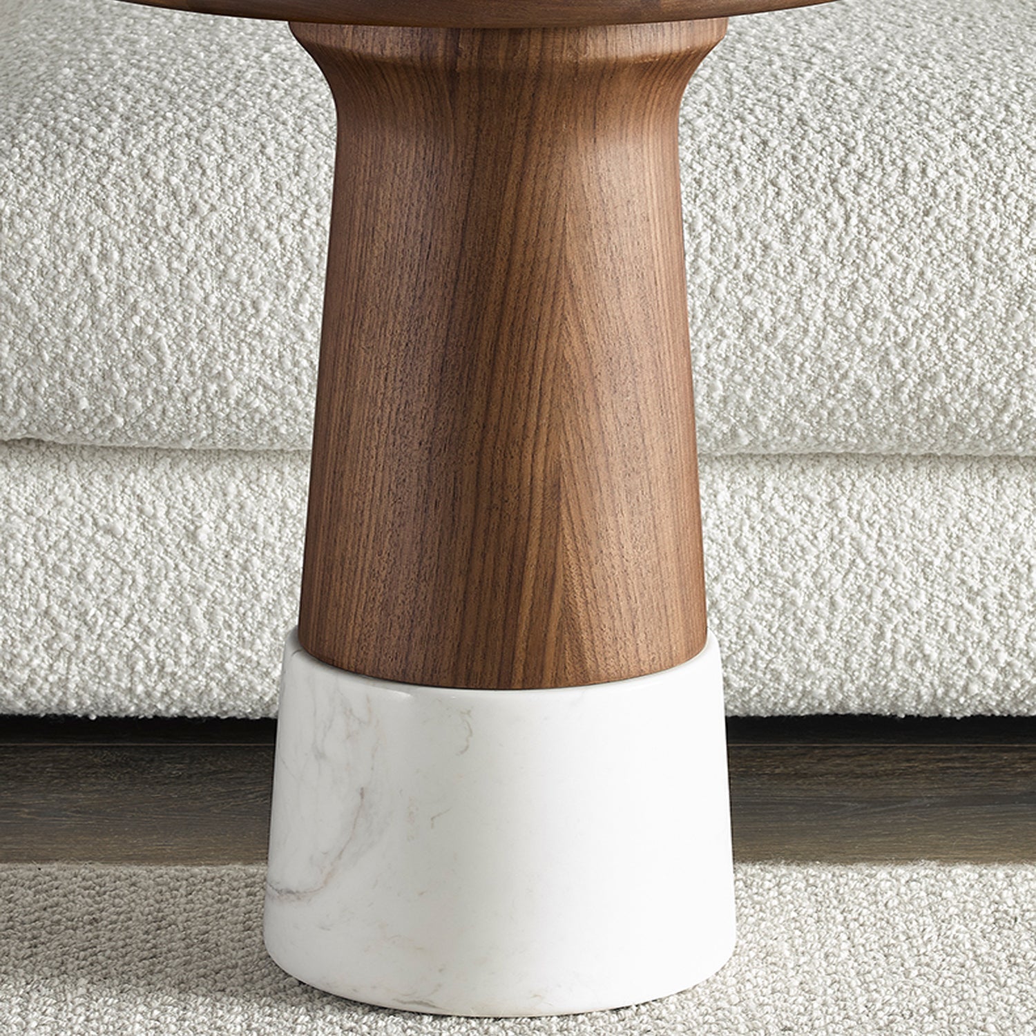 Verona Marble Walnut Side Table