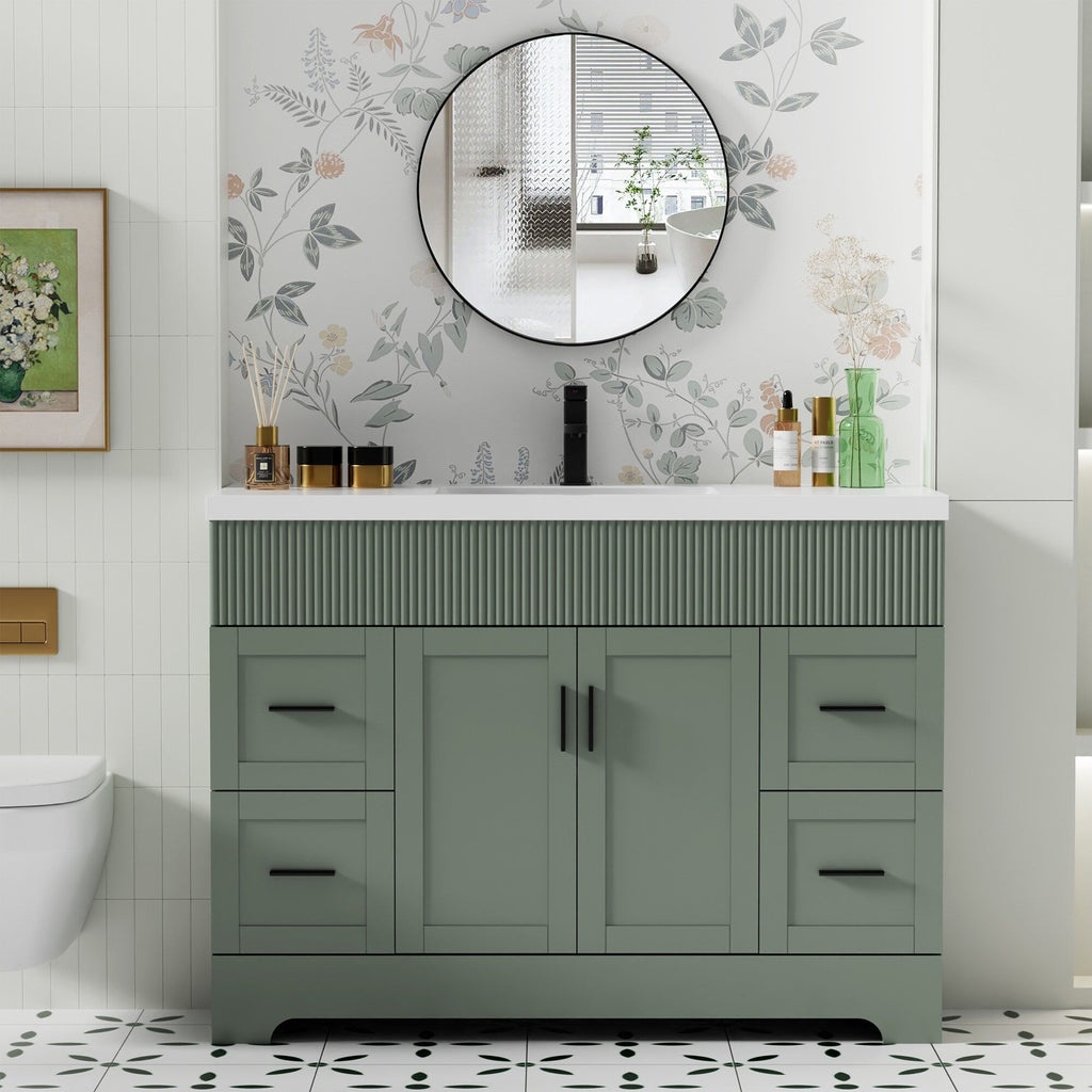 Ensemble de meuble-lavabo Wavy Line 30/36/48 avec lavabo et robinet