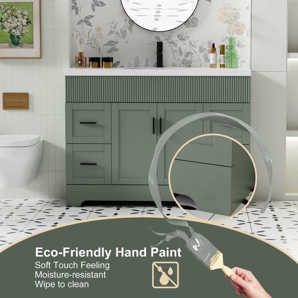 Ensemble de meuble-lavabo Wavy Line 30/36/48 avec lavabo et robinet