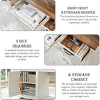 Bureau exécutif Farmhouse 60, bureau en bois pour la maison, bureau d'ordinateur