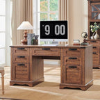 Bureau exécutif Farmhouse 60, bureau en bois pour la maison, bureau d'ordinateur