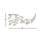 Décoration murale en bois faite main, motif poisson nageur, effet vieilli marron - Blanc - Roche River Decor