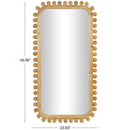 Miroir mural en bois avec cadre perlé - Marron - Roche River Decor