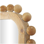 Miroir mural en bois avec cadre perlé - Marron - Roche River Decor