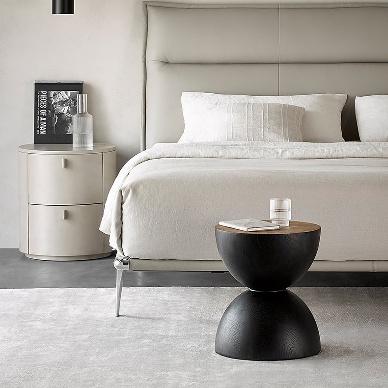 Sculptural Oak & Walnut Side Table