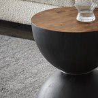 Sculptural Oak & Walnut Side Table