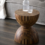 Sculptural Oak & Walnut Side Table