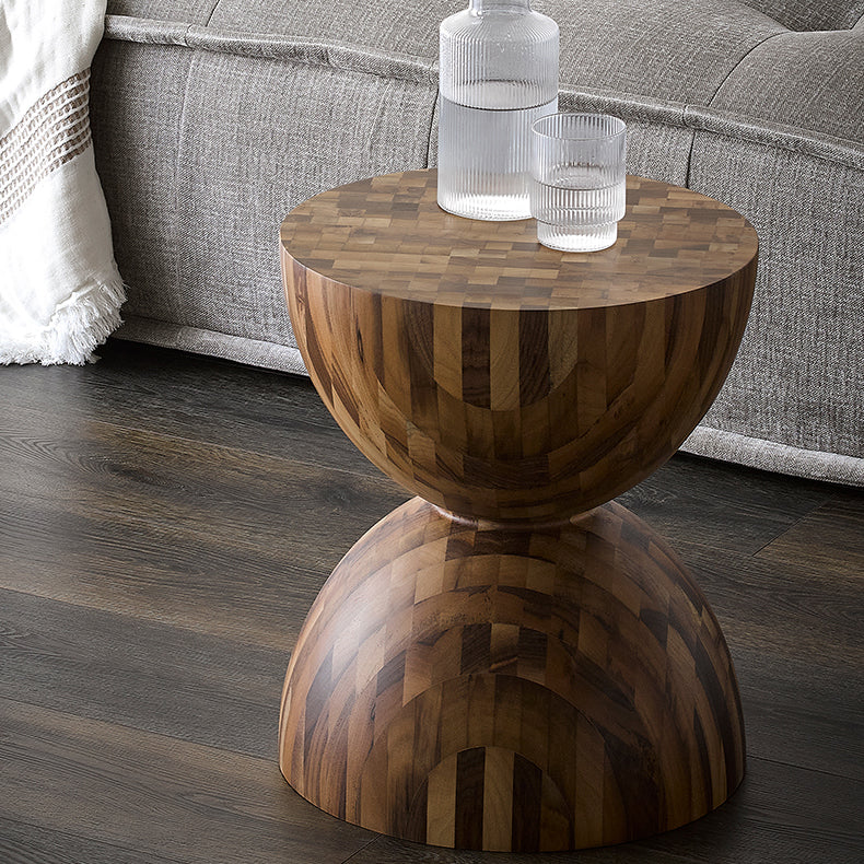 Sculptural Oak & Walnut Side Table
