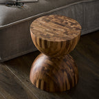 Sculptural Oak & Walnut Side Table