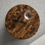 Sculptural Oak & Walnut Side Table