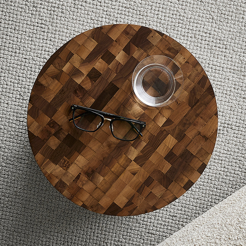 Sculptural Oak & Walnut Side Table
