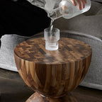 Sculptural Oak & Walnut Side Table